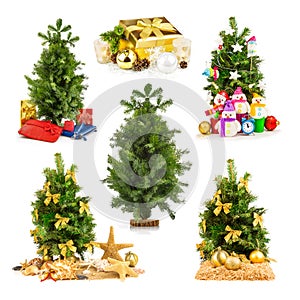 Christmas tree with gifts, set