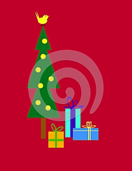 Christmas tree and gifts