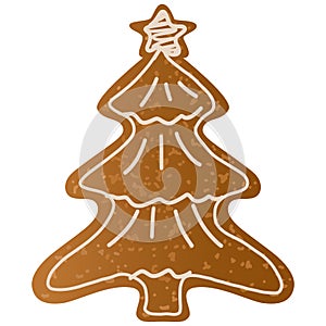 Christmas Tree Gingerbread Vector Illustration