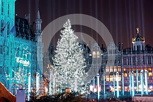 Christmas tree in Grand Place, Brussels, Belgium