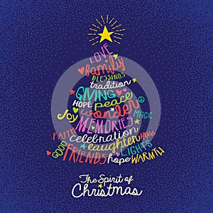 Christmas tree greeting card design