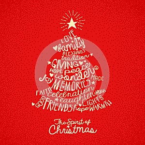 Christmas tree greeting card design