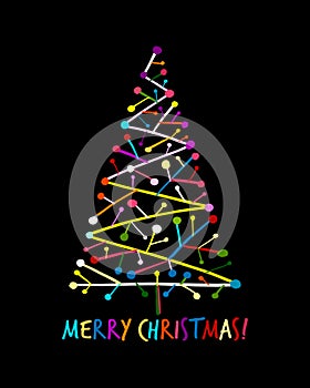 Christmas tree, greeting card for your design