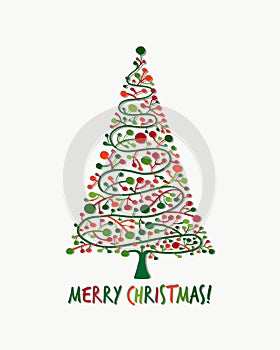 Christmas tree, greeting card for your design