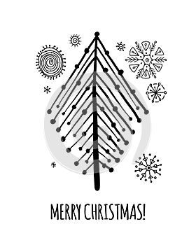 Christmas tree, greeting card for your design