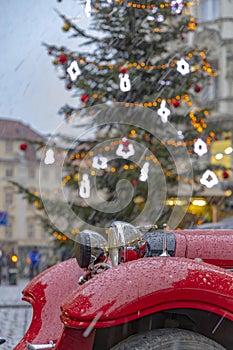 Christmas tree on Havelske namesti in Prague Czech Republic