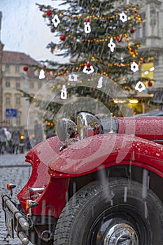 Christmas tree on Havelske namesti in Prague Czech Republic photo