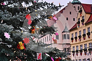 Christmas tree at historic town hall
