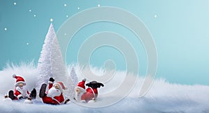 Christmas tree and holidays Santa decoration ornaments
