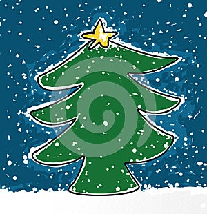 Christmas tree Humorous comics with mascots and icons photo
