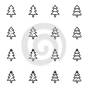 Christmas tree icon collection