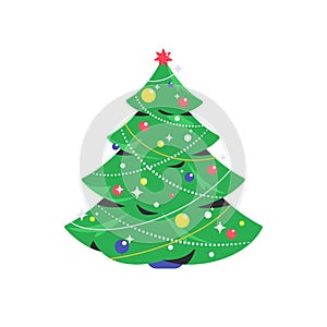 Christmas tree icon isolated on white background