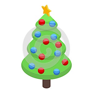 Vánoční stromeček ikona izometrický vektor. kluziště 