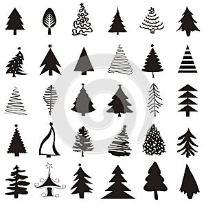 Christmas tree icon set