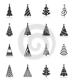 Christmas tree icons black