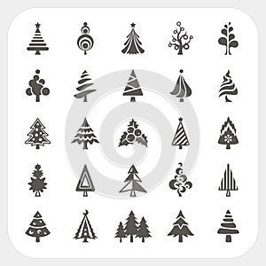 Christmas tree icons set