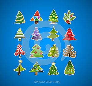 Christmas tree icons vector design