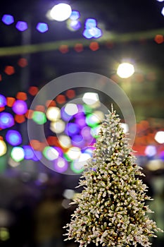 Christmas tree with illuminated background