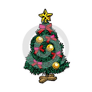 Christmas tree. Isolate on white background