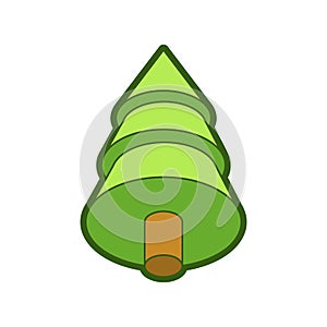 Christmas tree isometric isolated. Spruce 3D