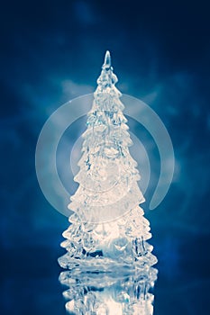 Christmas tree lamp light with reflection