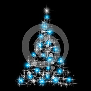 Christmas tree from light background