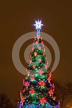 Christmas tree lights, city decoration