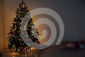 Christmas tree lights garland New Year`s Eve holiday