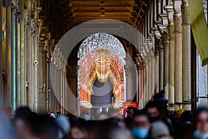 Christmas tree and lights in Milano Piazza Duomo