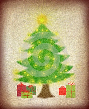 Vánoční stromeček světla a dárky 