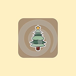 Christmas tree line icon