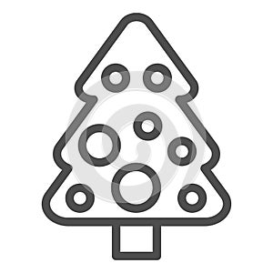 Christmas tree line icon. Fir-tree vector illustration isolated on white. Spruce outline style design, designed for web