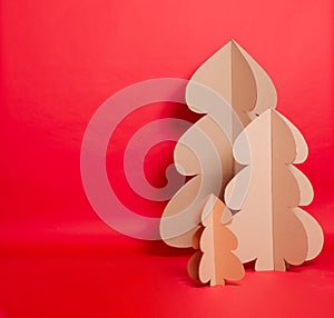 Christmas Tree Made Of Cardboard. Unique Trees. New Year