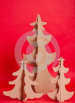 Christmas Tree Made Of Cardboard. Unique Trees. New Year