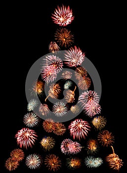 A Christmas Tree Made of Fireworks