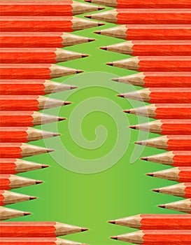 Christmas tree made by red pencils, vector