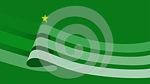 Christmas tree made from striped and wave elements green card template vector background