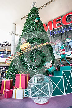 A Christmas tree in Mega Bangna Shopping Mall at Bangna-Trad road Bangna Bangkok Thailand