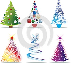 Christmas tree modern illustrations