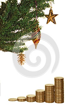 Christmas tree and money