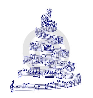 Christmas tree from music notes