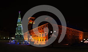 Christmas tree near Castle Square, Warsaw, Poland