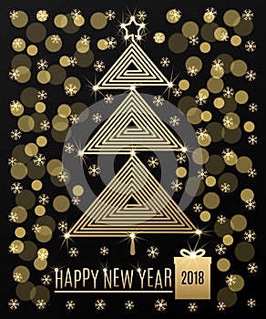 Christmas Tree with New Year Greeting