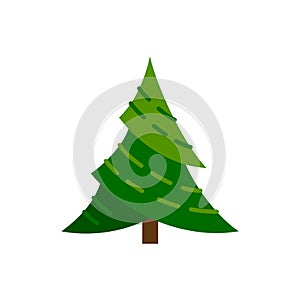 Christmas Tree new year winter flat vector icon