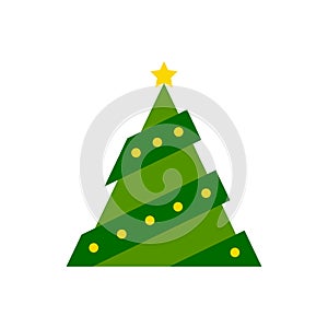 Christmas Tree new year winter flat vector icon