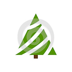 Christmas Tree new year winter flat vector icon