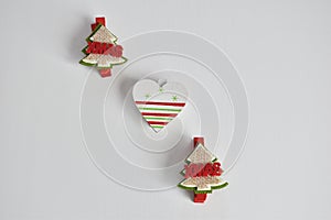 Christmas tree objects and heart for Christmas decorations
