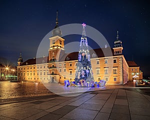 Christmas tree in old Warsaw