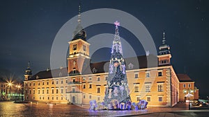 Christmas tree in old Warsaw