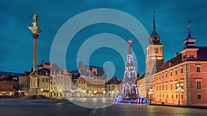 Christmas tree in old Warsaw